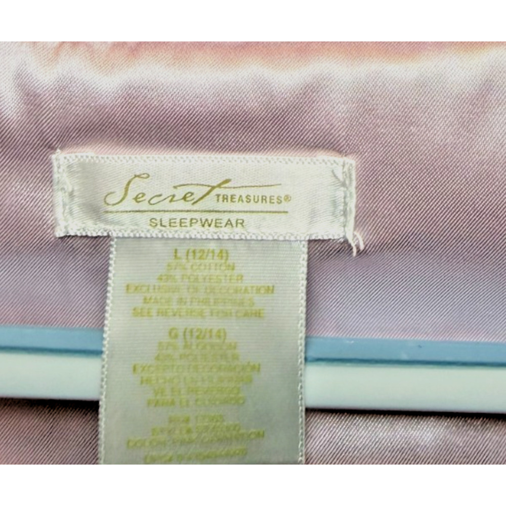 Secret Treasures Womens Sleep Set L Nightgown + XL Robe Pink Floral Embroidery - Picture 4 of 11